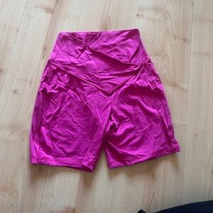 ADAY High-Waist Athletic Shorts in Magenta